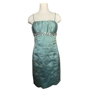 Cachet Sleeveless Draped Dress Beaded Cocktail Y2K Fairy Iridescent Feminine